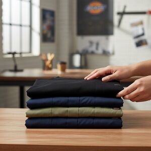 Dickies Men’s 2XL Bundle Lot (8) Short Sleeve 3 Black 3 Navy Blue 2 Green NWOT